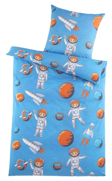Kinder-Bettwäsche aus 100% Polyester - Astronaut 135 x 200 cm