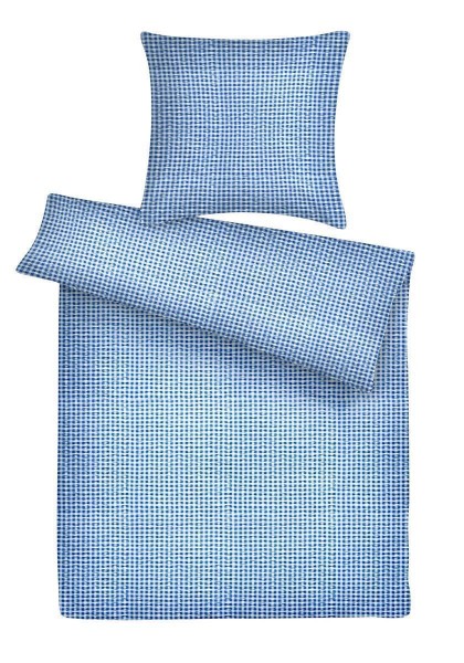 Seersucker Bettwäsche Züchen Blau aus 100% Baumwolle