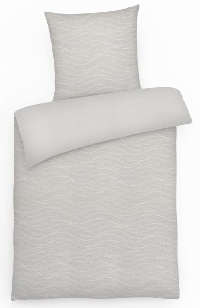 Biber Wende-Bettwäsche Wellen aus 100% Baumwolle - 135 x 200 cm