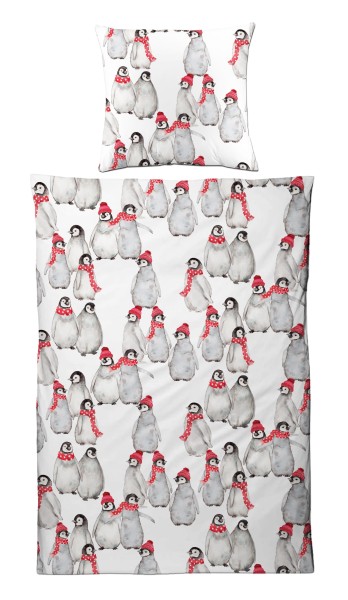 Biber Bettwäsche aus 100% Baumwolle - Pinguine