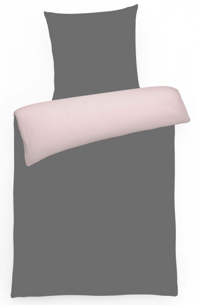 Biber Wende-Bettwäsche Uni aus 100% Baumwolle - 135 x 200 cm