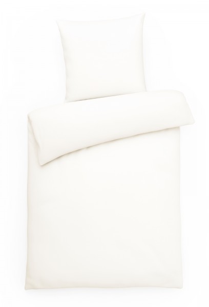 Interlock Jersey Bettwäsche Weiß Uni aus 100% Baumwolle