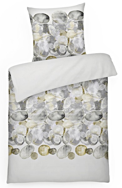 Mako-Satin Bettwäsche aus 100% Baumwolle - Steine 135 x 200 cm