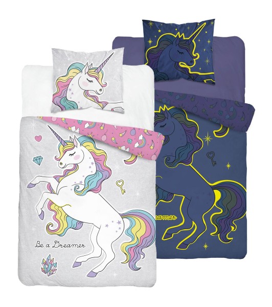 Leuchtende Kinder-Bettwäsche aus 100% Baumwolle - Be a Dreamer - 135 x 200 cm