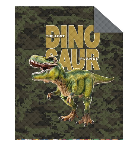 Kinder Tagesdecke aus 100% Polyester - Dino - 170 x 210 cm