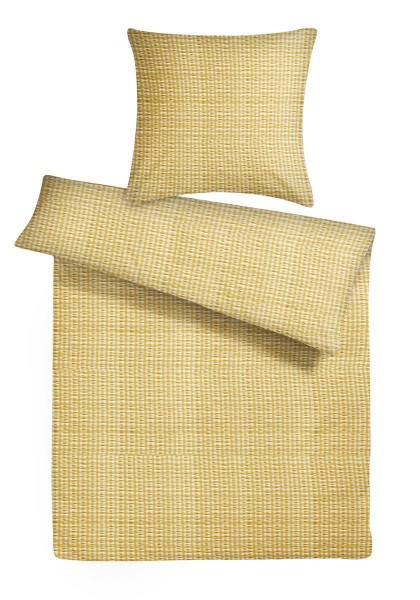 Seersucker Bettwäsche Züchen Gelb aus 100% Baumwolle 135cm x 200cm + 1x (80cm x 80cm)