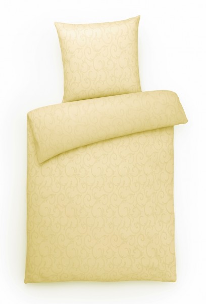 Damast Bettwäsche aus 100% Baumwolle - Ornamente Modern Vanille