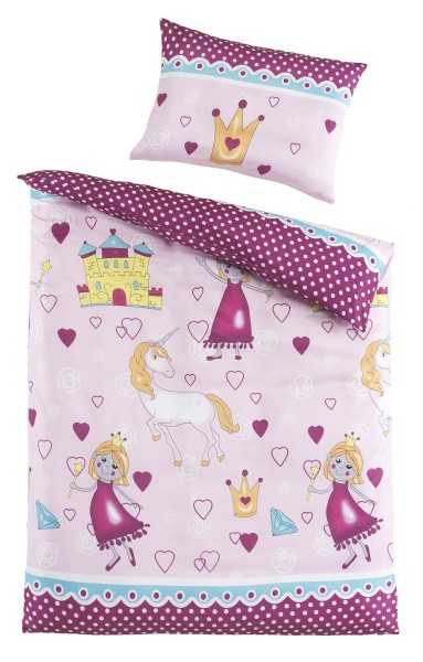 Baby-Bettwäsche aus 100% Polyester - Prinzessin 100 x 135 cm