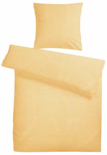 Seersucker Bettwäsche Streifen Gelb aus 100% Baumwolle