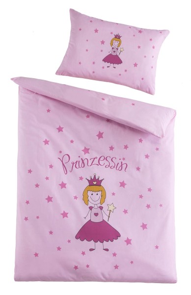 Renforce Baby-Bettwäsche aus 100% Baumwolle - Prinzessin 100 x 135 cm