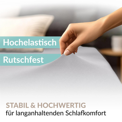 Fein-Jersey Bettlaken 140x200 - 160x200 cm aus 100% Baumwolle – Silber