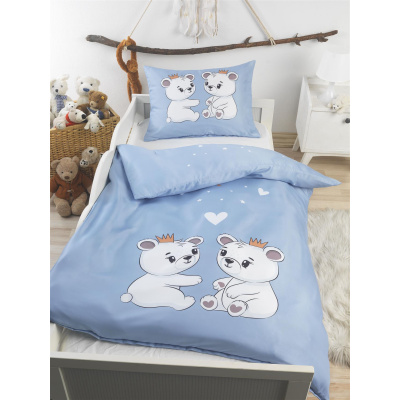 Renforce Baby-Bettwäsche aus 100% Baumwolle - Bären 100 x 135 cm