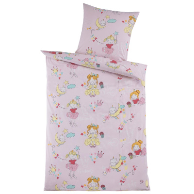 Renforce Kinder-Bettwäsche aus 100% Baumwolle - Prinzessin 135 x 200 cm