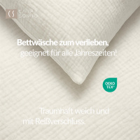 Musselin Bettwäsche aus 100% Baumwolle - Uni Beige - 135x200 cm