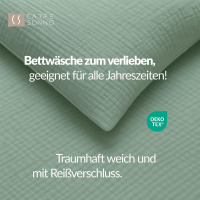 Musselin Bettwäsche aus 100% Baumwolle - Uni Grün - 135x200 cm