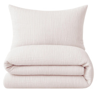 Musselin Bettwäsche aus 100% Baumwolle - Uni Zart-Rosa - 135x200 cm