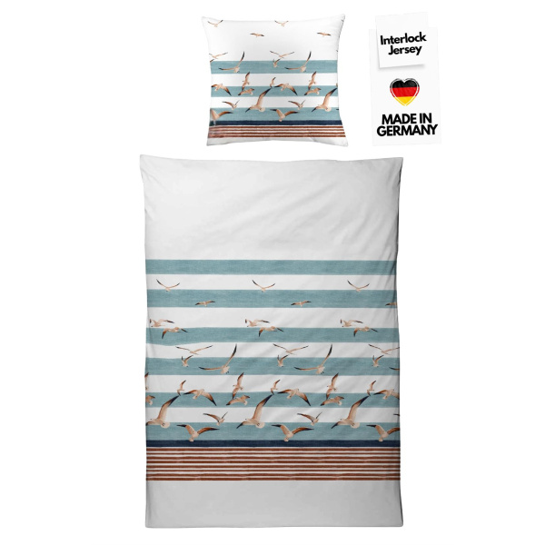 Interlock-Jersey Bettwäsche aus 100% Baumwolle – Blumen Bunt