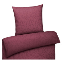 Damast Bettwäsche aus 100% Baumwolle - Ornamente Modern Bordeaux 155 x 220 cm
