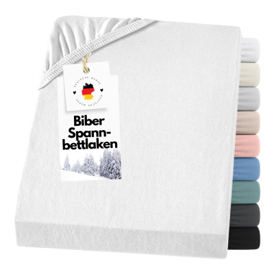 Feinbiber Spannbettlaken 100x200 cm aus 100% Baumwolle – Weiß
