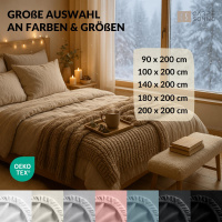 Feinbiber Spannbettlaken 140x200 cm aus 100% Baumwolle – Creme