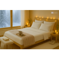 Feinbiber Spannbettlaken 140x200 cm aus 100% Baumwolle – Creme