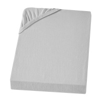 Feinbiber Spannbettlaken 200x200 cm aus 100% Baumwolle – Hellgrau/Silber