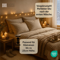 Feinbiber Spannbettlaken 200x200 cm aus 100% Baumwolle – Hellgrau/Silber
