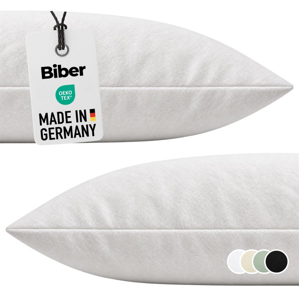 Biber Kissenbezüge 40x80 cm aus 100% Baumwolle – Uni