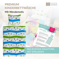 Leuchtende Kinder-Bettwäsche mit Spieleseite, 100% Baumwolle - KICK IT - 135x200 cm