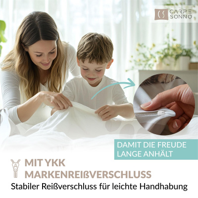 Leuchtende Kinder-Bettwäsche mit Spieleseite, 100% Baumwolle - HUND & KATZE - 135x200 cm