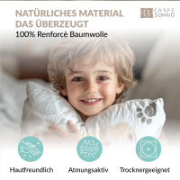 Leuchtende Kinder-Bettwäsche mit Spieleseite, 100% Baumwolle - HUND & KATZE - 135x200 cm