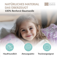 Leuchtende Kinder-Bettwäsche mit Spieleseite, 100% Baumwolle - EINHORN - 135x200 cm