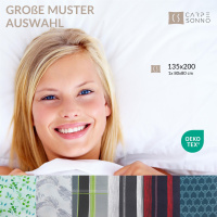 Seersucker Bettwäsche 135x200 cm aus 100% Polyester – Streifen Silber Schwarz