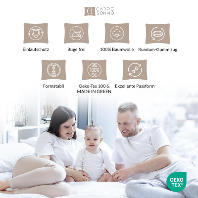 Jersey Spannbettlaken 100x200 cm aus 100% Baumwolle – Apfelgrün