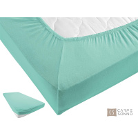 Jersey Spannbettlaken 200x200 cm aus 100% Baumwolle – Mint
