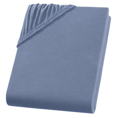 Jersey Spannbettlaken 90x200 cm aus 100% Baumwolle – Rauchblau