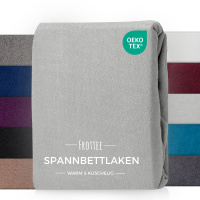 Frottee Spannbettlaken aus 80% Baumwolle, 20% Polyester 160 x 200 cm Silber