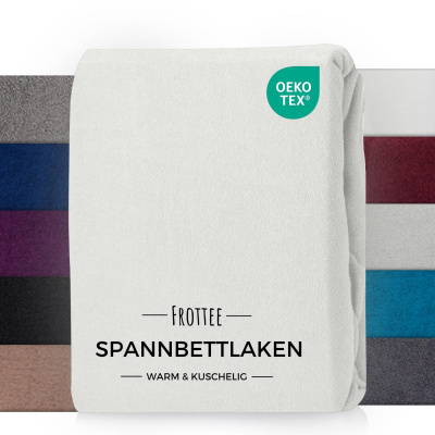 Frottee Spannbettlaken aus 80% Baumwolle, 20% Polyester 180 x 200 cm Weiß