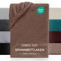 Cashmere Touch Spannbettlaken aus 100% Polyester 100 x 200 cm Nougat