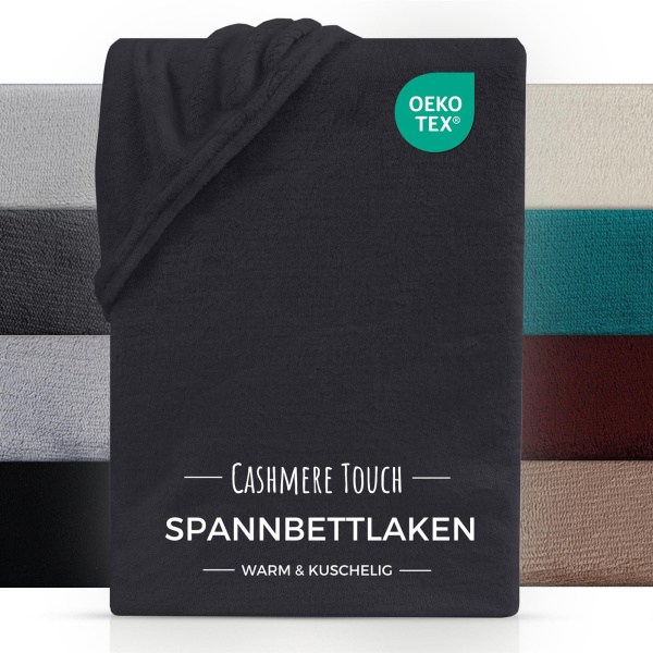 Cashmere Touch Spannbettlaken aus 100% Polyester 140 x 200 cm Anthrazit