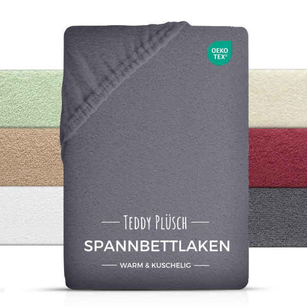 Winter Spannbettlaken aus 80% Baumwolle, 20% Polyester 90 x 200 cm Anthrazit