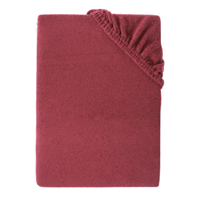 Winter Spannbettlaken aus 80% Baumwolle, 20% Polyester 160 x 200 cm Bordeaux