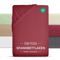 Winter Spannbettlaken aus 80% Baumwolle, 20% Polyester 160 x 200 cm Bordeaux