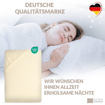 Winter Spannbettlaken aus 80% Baumwolle, 20% Polyester 180 x 200 cm Natur