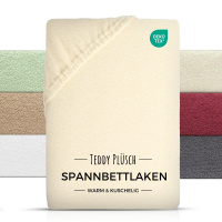 Winter Spannbettlaken aus 80% Baumwolle, 20% Polyester 180 x 200 cm Natur