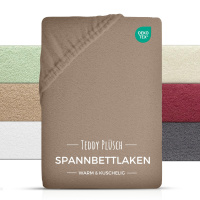 Winter Spannbettlaken aus 80% Baumwolle, 20% Polyester 180 x 200 cm Nougat