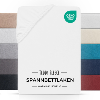 Winter Spannbettlaken aus 100% Polyester 160 x 200 cm Weiß