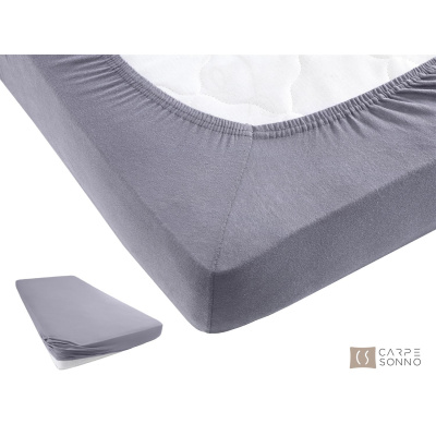 Heavy Jersey Spannbettlaken aus 100% Baumwolle Grau 90 x 200 cm
