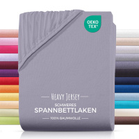 Heavy Jersey Spannbettlaken aus 100% Baumwolle Grau 90 x 200 cm