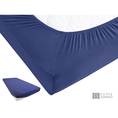 Heavy Jersey Spannbettlaken aus 100% Baumwolle Navy 160 x 200 cm